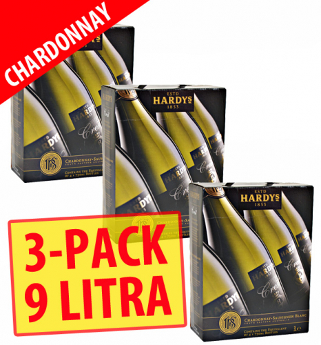 3-pack Hardys Crest 1853 Chardonnay Sauvignon Blanc 3x3L (12,5%) ryhmässä Viinit / Hanapakkaukset BiB / Valkoviinit @ alko24plus.com (Vingrossen GmbH) (21173)