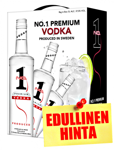 NO. 1 Premium Vodka 3L BiB ryhmässä Väkevät alkoholit / Vodkat @ alko24plus.com (Vingrossen GmbH) (303.001.001)