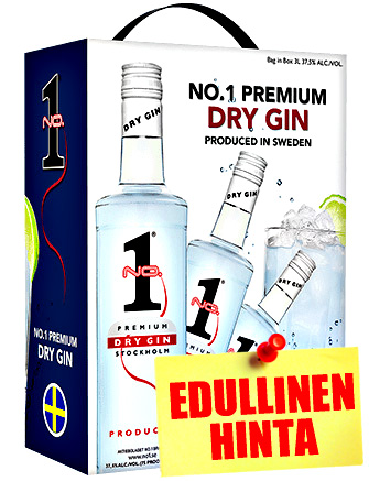 NO. 1 Premium Gin 3L BiB ryhmässä Väkevät alkoholit / Ginit @ alko24plus.com (Vingrossen GmbH) (303.001.005)
