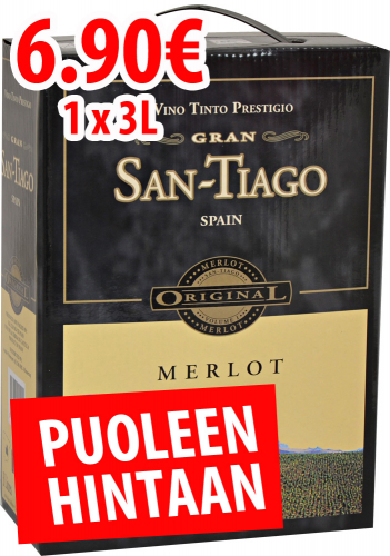 Gran San Tiago Merlot 3L BiB (13,5%) ryhmässä Viinit / Hanapakkaukset BiB / Punaviinit @ alko24plus.com (Vingrossen GmbH) (3041)