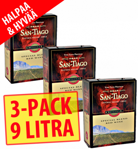 3-pack Gran San Tiago Special Blend Red 3L BiB (12,5%) ryhmässä Viinit / Hanapakkaukset BiB / Punaviinit @ alko24plus.com (Vingrossen GmbH) (77717)